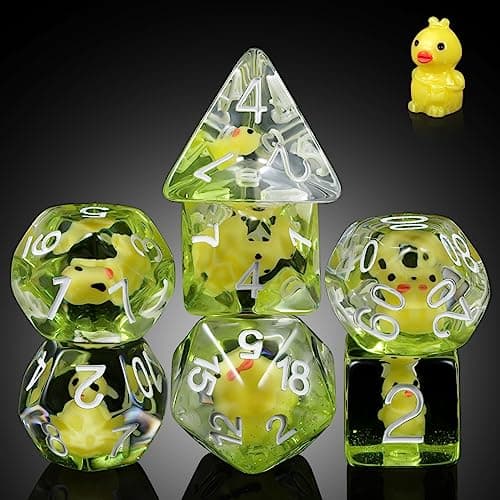 Enchanting Cat D&D 7PC Resin Dice Set with Bag