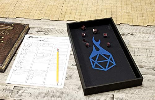 Forged Dice Co. Double Sided Neoprene Dice Mat - 14" Removable Tray for Board Games & Tabletop RPGs