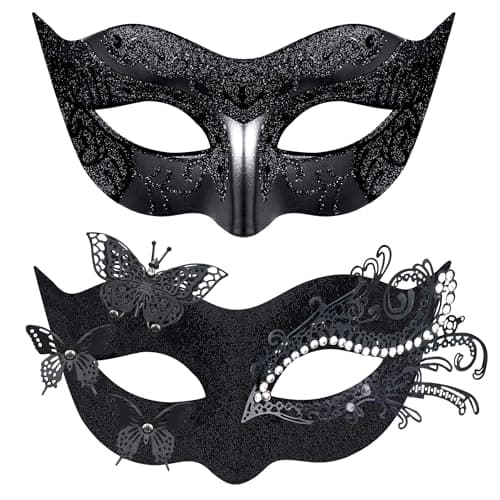 Couples Masquerade Metal Venetian Masks