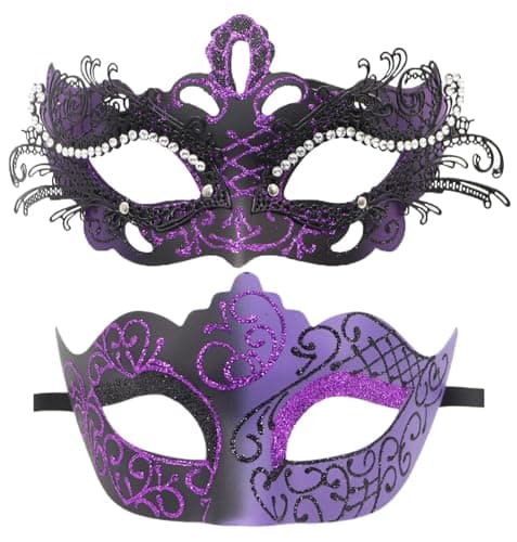 Coolwife Metal Venetian Masquerade Mask for Mardi Gras Party Evening Prom