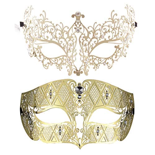 Couples Venetian Masquerade Mask Set for Women and Men