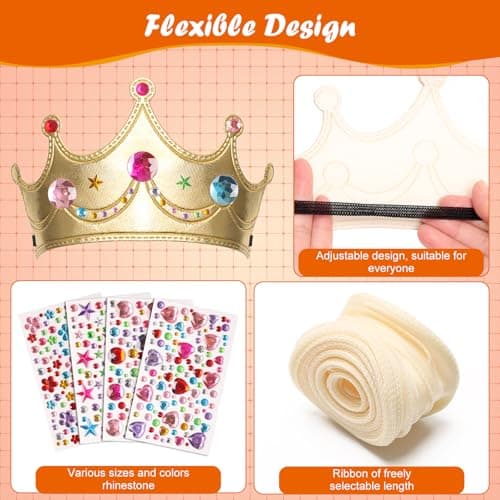 Hoedia 24+37Pcs Foam Crowns & Tiaras for Kids Birthday Party Favors