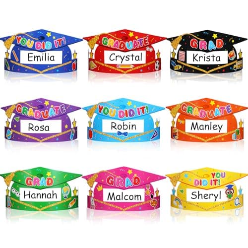 Faccito 9 Styles Preschool Graduation Crowns for Boys Girls Bulk Party Favors