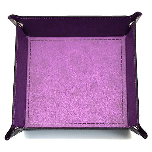 Collapsible Leather Dice Tray for Tabletop RPGs (D&D, Pathfinder)