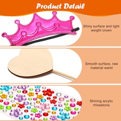 Hoedia 24+37Pcs Foam Crowns & Tiaras for Kids Birthday Party Favors