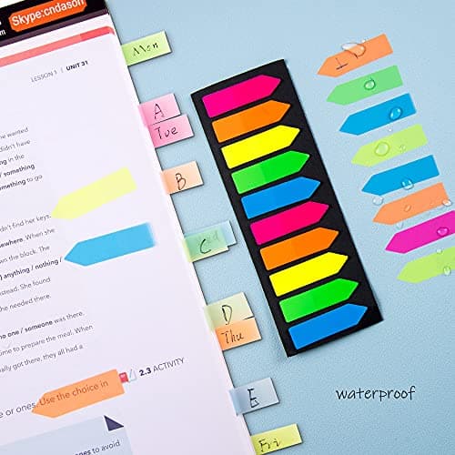 1200pcs Multi-Colored Arrow Flag Index Tabs for Book Marking