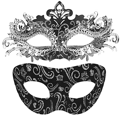 Couples Masquerade Metal Venetian Masks