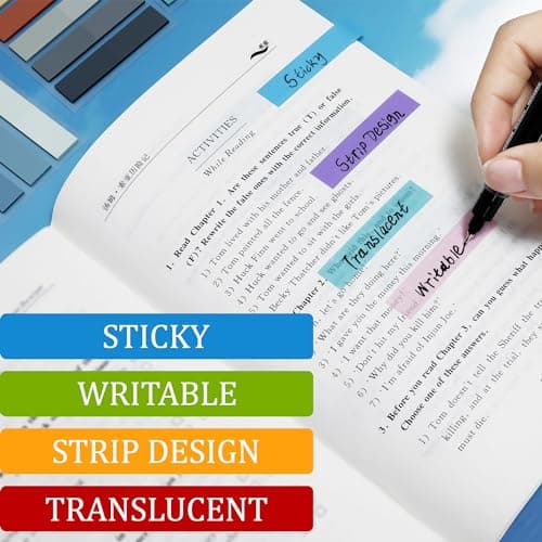 Multicolored Writable Translucent Tabs for Books & Notebooks (1000 Pcs)