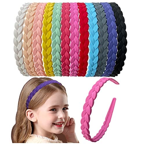 Springtime 12pcs Thin Colorful Plastic Headbands for Girls, Women, and Teens