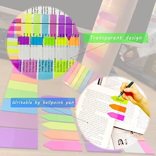 iKyce Clear Self-Adhesive Arrow Tabs, 680 Pieces, Book Markers & Highlights