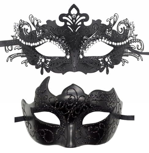 Coolwife Metal Venetian Masquerade Mask for Mardi Gras Party Evening Prom