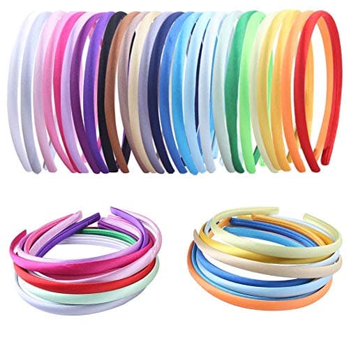 Pure White Satin Headbands for Women and Girls