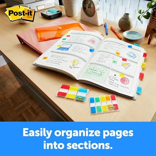 Post-it Tabs, 6/Color Dispenser (Aqua, Yellow, Pink, Red, Green, Orange)