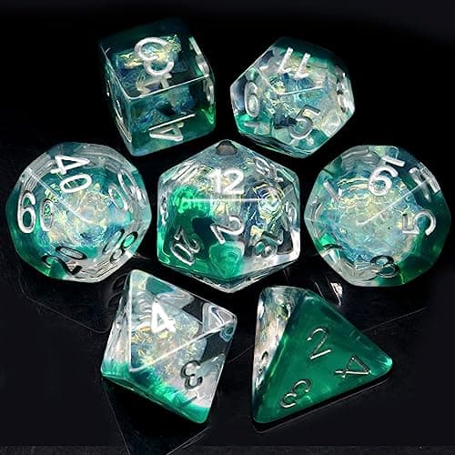 Haxtec Black DND Dice Set 7PC Filled Resin Polyhedral Dice