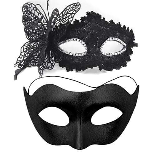 Masquerade Mask for Couple Halloween Costume Party Prom