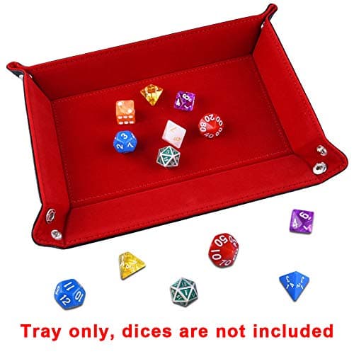 SIQUK Double Sided Folding Dice Tray in PU Leather and Velvet