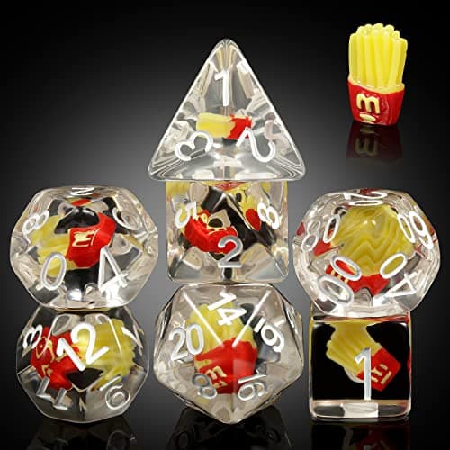 Enchanting Cat D&D 7PC Resin Dice Set with Bag