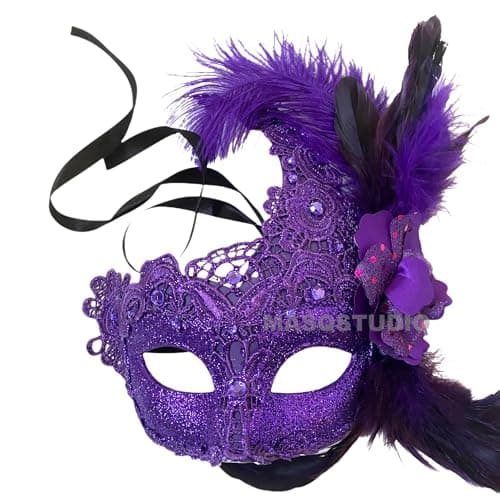 MasqStudio Brocade Lace Masquerade Mask for Mardi Gras & Parties