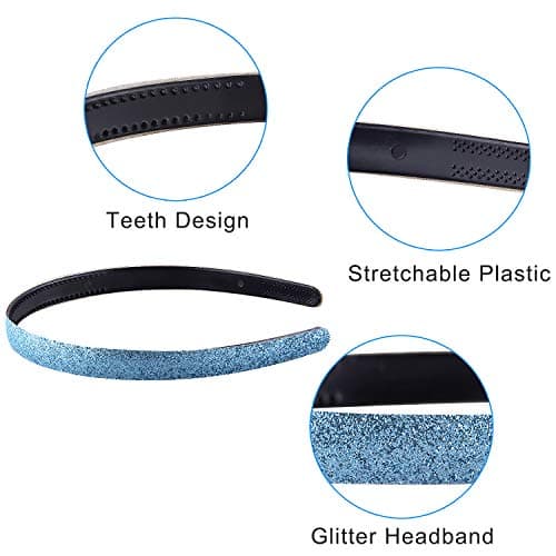 Duufin 20-Piece Glitter Headband Set for Girls & Women
