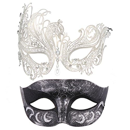Thmyo 2 Pack Masquerade Mask for Venetian Carnival and Mardi Gras Ball
