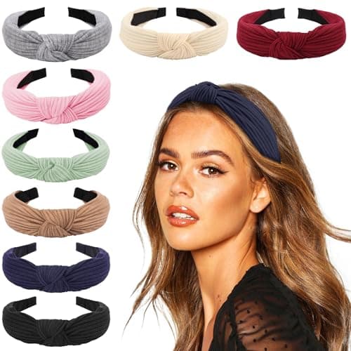 DRESHOW 8 Pack Knotted Headbands for Women Wide Turban Yoga Exercise Accessories