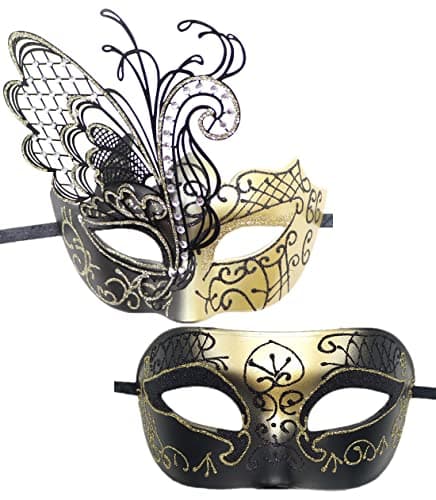 Coolwife Metal Venetian Masquerade Mask for Mardi Gras Party Evening Prom