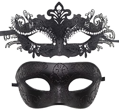Coolwife Metal Venetian Masquerade Mask for Mardi Gras Party Evening Prom