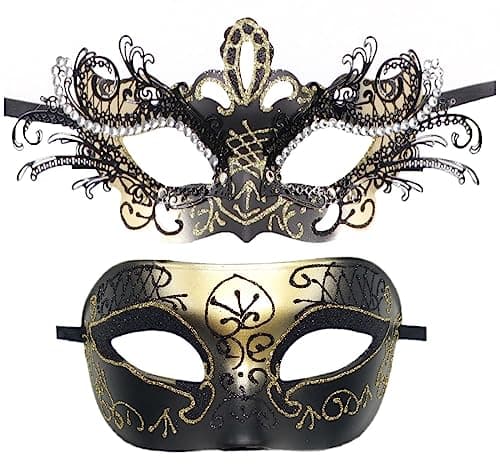 Coolwife Metal Venetian Masquerade Mask for Mardi Gras Party Evening Prom