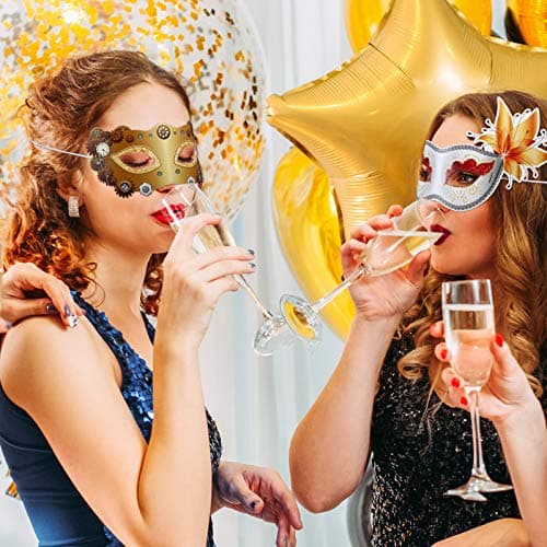 Sumind 12 Piece Mardi Gras Venetian Mask Bulk Carnivale Party Supplies