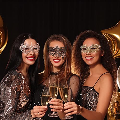 Thmyo Venetian Couple's Crown Masquerade Mask Mardi Gras Prom Costume