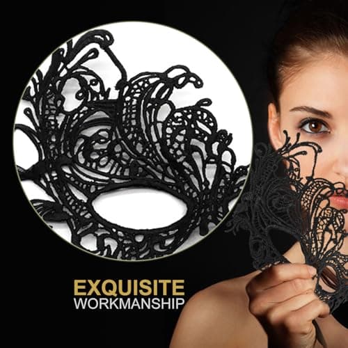 Aqearl Venetian Masquerade Mask for Couples Halloween Party Costume