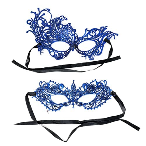 Honbay 2PCS Mysterious Lace Masks for Masquerade Events