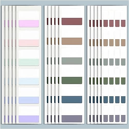 Morandi Tabs 2 Inch Sticky Index Tabs, Writable and Repositionable File Tabs Flags, Colored Page Markers 12Colors