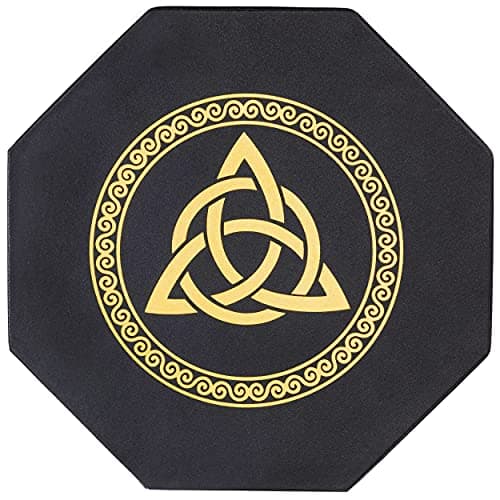 Premium 8" Dungeons and Dragons Dice Tray - Gold World Tree & Triquetra Design - Perfect for Rolling & Storage