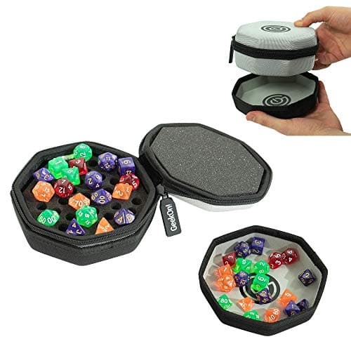 GEEKON Protective Dice Case & Tray - Holds Over 75 Dice! Perfect for Game Night! (Gray)