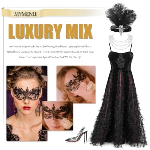 Mymenu Venetian Lace Eye Masks for Women Party Costumes