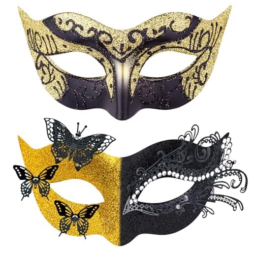 Couples Masquerade Metal Venetian Masks