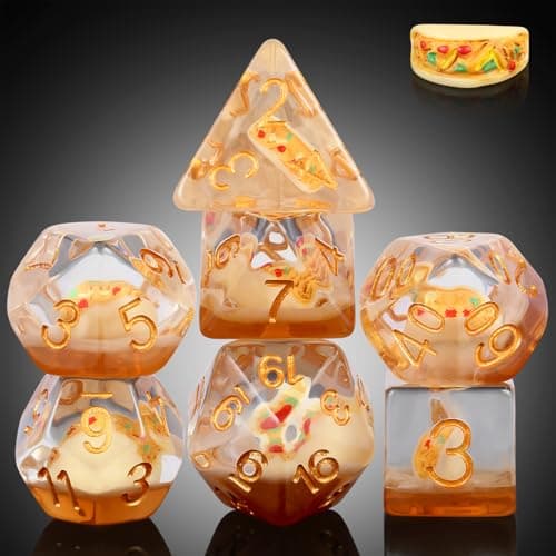 Enchanting Cat D&D 7PC Resin Dice Set with Bag