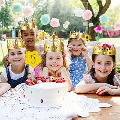 Refined Title: Gold Paper Crowns for Kids, Teens and Adults - DIY Birthday Party Favors