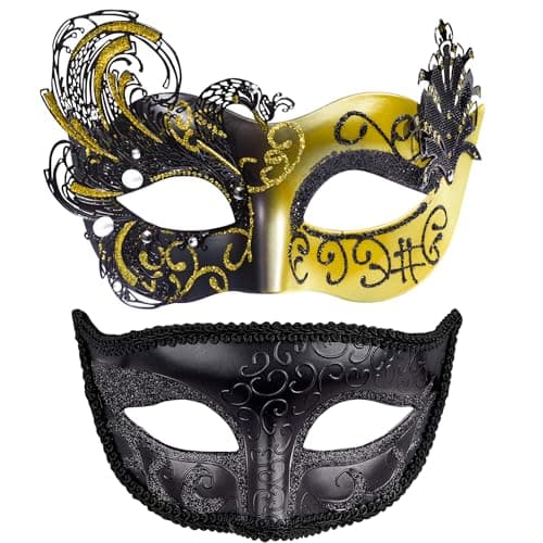 Couples Masquerade Metal Venetian Masks