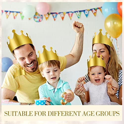Golden Paper Crowns Bulk for Kids and Adults