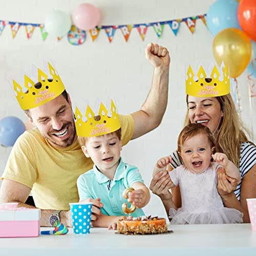 200 pcs white paper crowns for kids' birthday parties and baby showers (classic style)