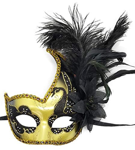 Coolwife Feather Masquerade Mask for Halloween and Cosplay