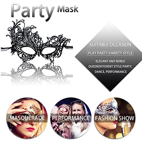 IncreDecor Couple Lace Masquerade Mask Set, Perfect for Halloween & Mardi Gras Costumes