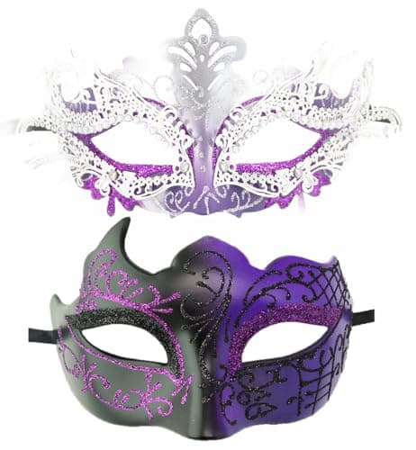 Coolwife Metal Venetian Masquerade Mask for Mardi Gras Party Evening Prom