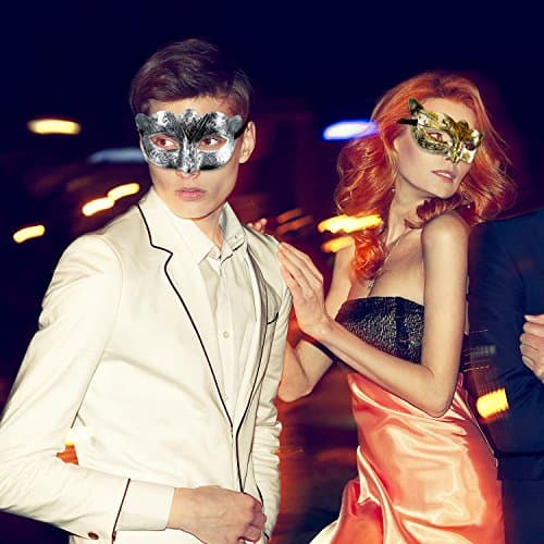Hestya 8pcs Vintage Gold & Silver Masquerade Masks