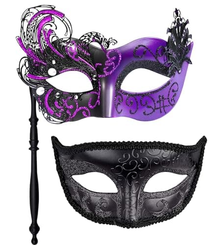 Masquerade Masks for Couples at Halloween Party - SIQUK
