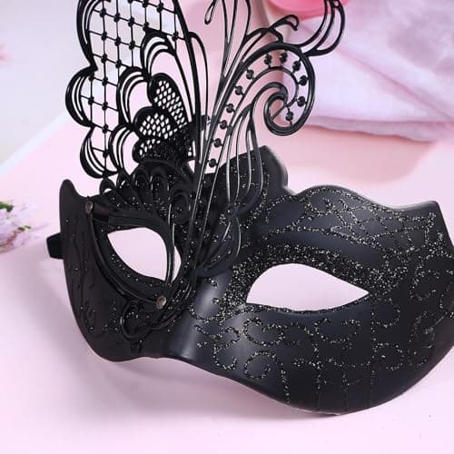OIDEA Couples Masquerade Mask Set: Shiny Rhinestones Butterfly Costume
