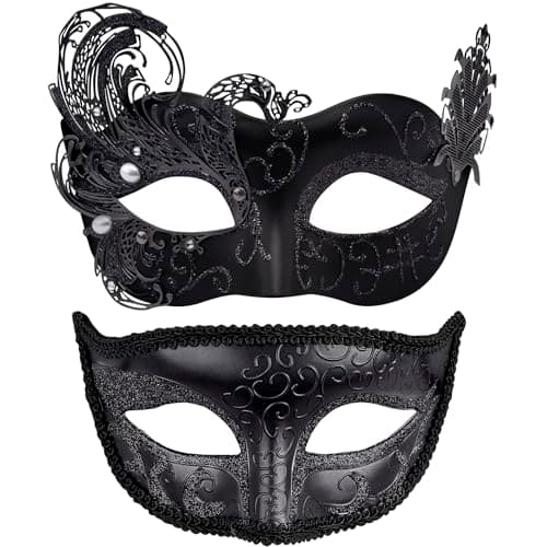 Couples Masquerade Metal Venetian Masks