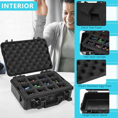 Sturdy 24 Slot Dice & Figurine Organizer Case, Perfect for Collectors and RPGs